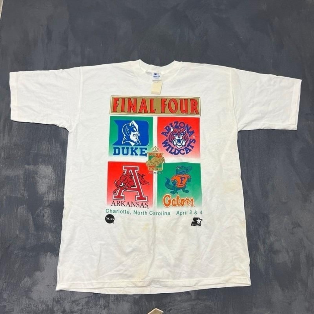 Vintage NCAA Final Four Shirt Mens Large White 1990s Starter DEADSTOCK